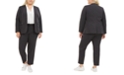 Bar III Plus Size Open-Front Blazer, V-Neck Blouse & Ankle Pants, Created for Macy's 